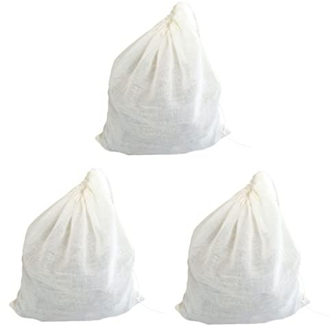 MAGICLULU 3pièces à Fruits Réutilisable Toile Filtrante Extra Large avec Cordon De Serrage pour Stockage Filtration