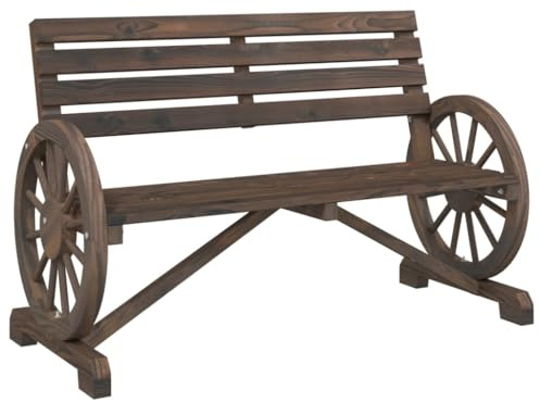 vidaXL Gartenbank 2-Sitzer Massivholz Tanne