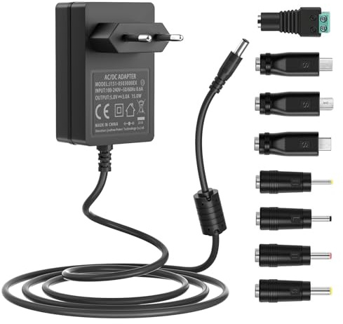 5V DC Netzteil 5 Volt 3A 2A 1A Netzteil 1,8m Netzkabel mit 8 Steckern