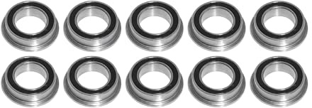 Flanschlager 6x10x3 mm - MF106 2RS gummigedichtet 10 Stück - rcbay | Chromstahl Miniatur Kugellager mit Flansch für 6mm Welle