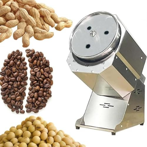 HLGKBY Torréfacteur électrique Portable 1500 W pour Noix, cacahuètes, Noix de cajou, châtaignes, diamètre du Tambour de 21 cm, poêle antiadhésive avec Chauffage Uniforme