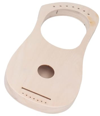 Alomejor 7-saitiges Lindenholz-Lyra-Harfen-Set, Handgefertigtes, Dekoriertes Saiteninstrument aus Lindenholz und Metall mit Stimmschlüssel für die Familie