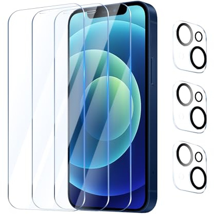 YUXINDZ 3 Stück Schutzfolie für iPhone 12 Mini 5,4 Zoll mit 3 Stück Kameraschutz, Displayschutz Kamera Schutz Folie 9H Härte Anti-Kratzer, Bläschenfrei, HD Klar