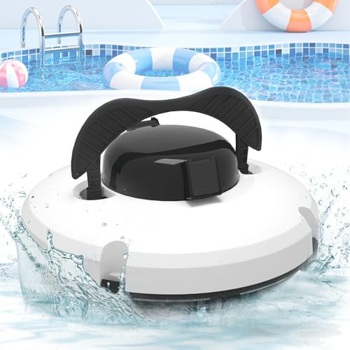 Nettoyeur sous-Marin grimpant aux Murs, aspirateur de Piscine Automatique avec Deux Moteurs puissants, densité de Filtre 180 mm, Robot Nettoyeur de Piscine sans Fil pour Piscine 1000 Pieds carrés
