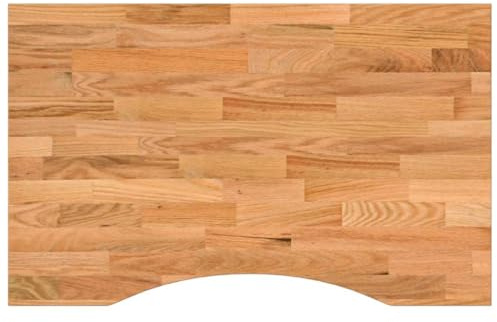vidaXL Schreibtischplatte Hellbraun 80x50x2,5 cm Massivholz Eiche, Arbeitsplatte, Küchen Arbeitsplatte, Ersatztischplatte, Tischplatte