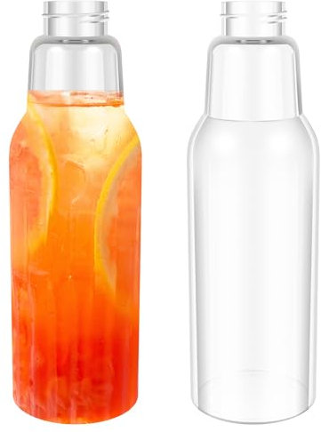 2 bottiglie d'acqua in vetro da 1000 ml con coperchio, per frullati, succhi, contenitori per succhi di frutta, bottiglie riutilizzabili in vetro con chiusura ermetica per vino, frullati, latte,