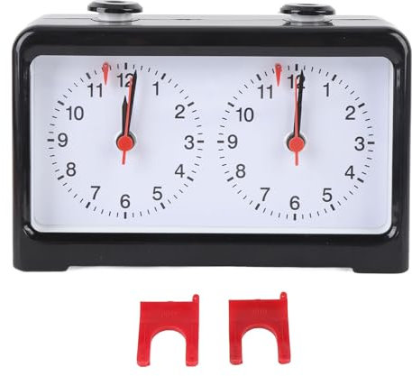 Analoge Schachuhr, Timer, Mechanische Schachuhr, Elegantes Aussehen, Stabile Basis, Hohe Genauigkeit, Leiser, Analoge Schachuhr für Schachwettbewerbe
