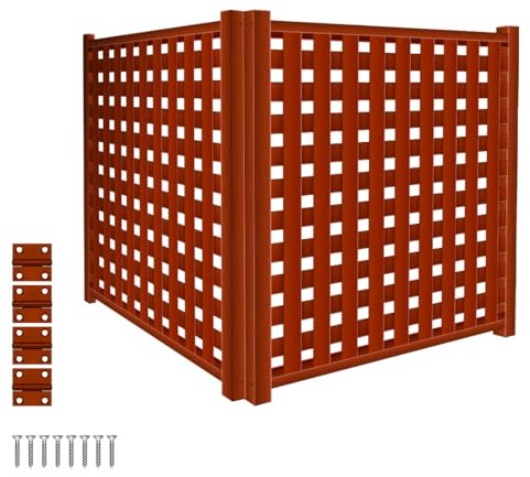 Privacy Fence, Outdoor Air Conditioner Fence Screen， Pool Equipment and Trash Can Enclosure，Wood Composter Bin (3 Panel)