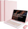 Cover Per iPad 9,8,7 Generazione 10.2 Pollici(9a/2021 8a/2020 7a/2019)/Ipad Air 3 10.5 Pollici /ipad pro 10.5 Pollici (2017)con Bluetooth Wireless italiana tastiera (QWERTY) e Mouse Keyboard Case Rosa