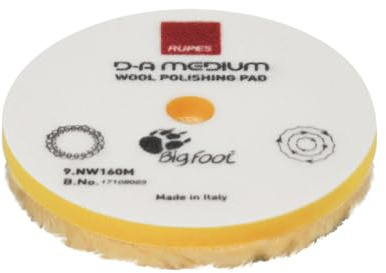 9. NW160M - Tampone per lucidatura in lana gialla, Precision Pro Medium – Ø 160 mm singolo pad