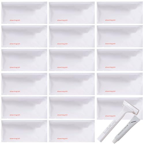 Lot de 20 rasoirs jetables emballés individuellement avec crème à raser ; accessoires de toilette manuels de voyage ; ensemble de rasoirs polyvalents pour la maison, l'hôtel, les voyages