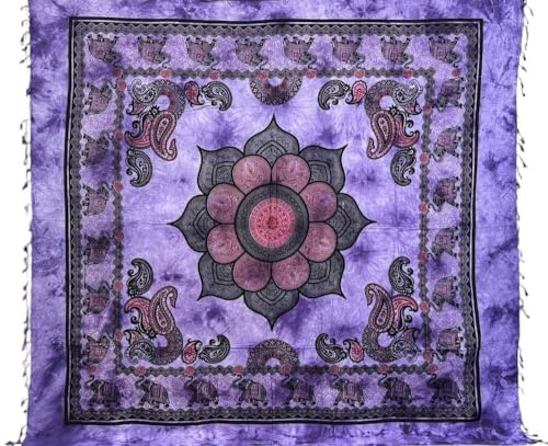 Seamar Copritutto Grande Blue Elephant 80% Cotone 20% Poliestere 210x230cm Copridivano Telo Mare Maxi Batik (Viola)