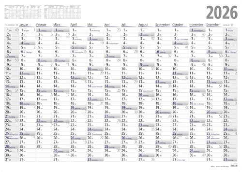 2026 ADINA Plakatkalender Wandkalender A0 119x84cm Lieferung: gefaltet