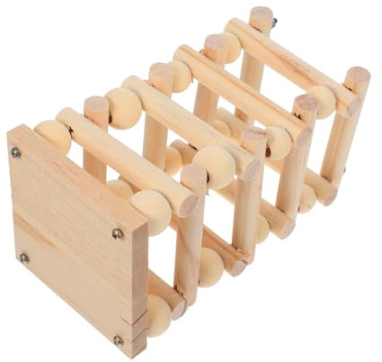 WEKAMOS Holz Futterspender für Kaninchen mit Multifunktionalem Heurack Langlebig und Sicher für Nagetiere Wie Hamster Meerschweinchen Chinchillas und Eichhörnchen Natürlicher Holzfarbton