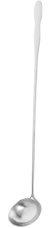 Cabilock Louche à soupe à long manche : cuillère de cuisine en acier inoxydable, ustensile de cuisine résistant à la chaleur, cuillère ronde pour remuer, doser, mélanger et servir.