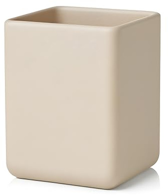 Campella - Maceta Cuadris L Lacada - Decorativa Interior - Tiestos Plantas - Maceteros Cuadrados Redondeados,Interior y Exterior - Exclusiva,Elegante,Premium,Maceteros Altos (Gris cálido, Grande)