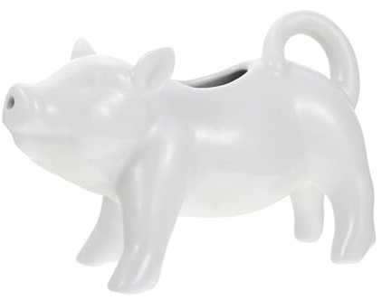 iplusmile Pot à Lait En Céramique Tasse à Lait Pratique 200ml Céramique Blanche Poignée Bec Verseur Unique Usage Pour Table Cuisine