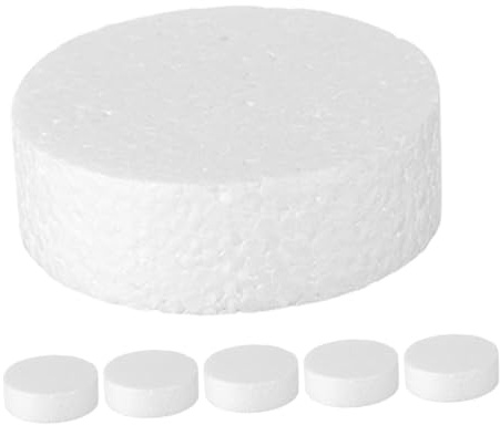 GALPADA 6 Piezas Discos de Espuma de Poliestireno para DIY Círculos Blancos para Proyectos Artísticos Modelado de Tartas y Decoración Escolar