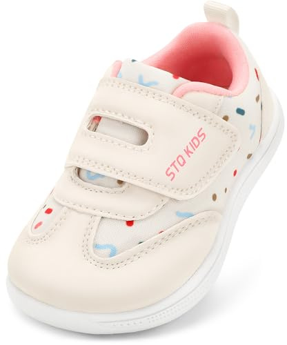 STQ KIDS Zapatos descalzos para niños con amplio espacio para los dedos, ligeros, zapatos para aprender a caminar, zapatillas deportivas para bebés, niños y niñas, zapatillas para interior y exterior