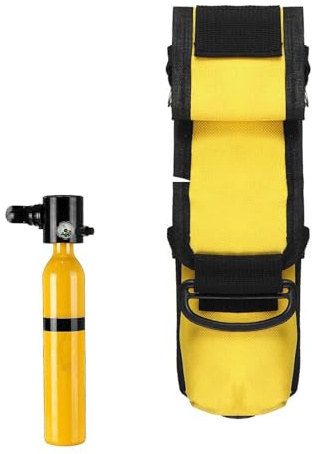 Zaino portatile per ossigeno – 35 cm grande 0,5 l mini custodia per | bottiglie di ossigeno sott'acqua | borsa per il trasporto gialla per bottiglia di equipaggiamento subacqueo in poliestere