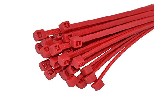 Kabelbinder 100 Stk. 4,8 x 200 mm farbig bunt Polyamid 6.6 Industriequalität (rot)