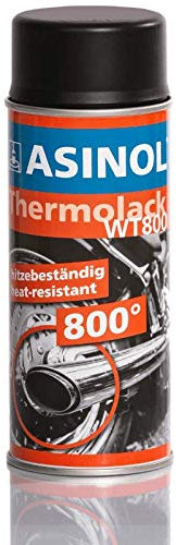 ASINOL Profi-Auspufflack Schwarz Matt | 800°C | 400ml Dose | Langlebig & Wetterfest | Ofenlack | Grill