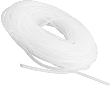Othmro Cavo a spirale per avvolgicavo a spirale per cavo elettrico per computer (4 mm, lunghezza 14 m, colore bianco)