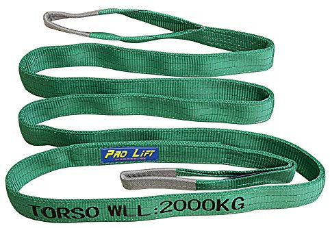 Pro-Lift-Werkzeuge 2 t Hebeband Länge 4m mit 2 Schlaufen 2- lagig Hebegurt Rundschlinge Hebeschlinge Baumgurt Bergegurt Abschleppseil Schlupf 2000kg
