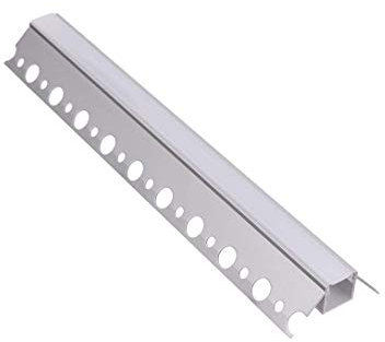 2m LED Eck Trockenbauprofil Alu Profil Trockenbau Einputz EINBAU-T (270) für Led Streifen inkl. Abdeckung (2m + Abdeckung matt)