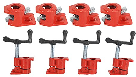 Trintion 4 Stück Rohrschraubzwinge 3/4 Zoll Rohr Schraubzwingen Set | Schnellspanner Metallklammer Rohrklemmen Rohrzwingen Rohrschelle Schraubstock für Holzbearbeitung