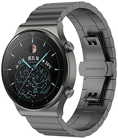 XINBOOBA 22mm Metal rostfreier Stahl Sport Uhrband Ersatz Armband für Huawei Watch GT3 46mm,GT Runner smartwatch