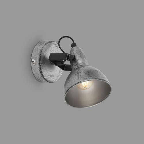 BRILONER Leuchten - Wall Light Vintage Swivelling Wall Spotlight Retro Wall Lamp 1 x E14 Socket Silver Craft 155 x 100 mm
