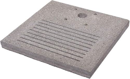 Quadratischer Sockel aus Beton, 40 x 40 cm, mit Abflussschutz für Springbrunnen grau
