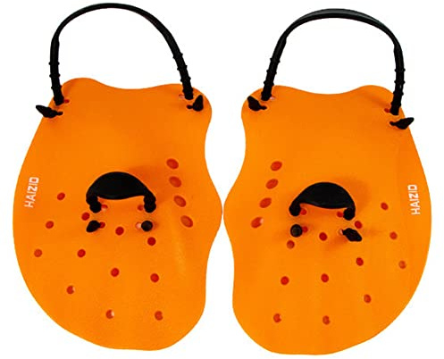 DAZZLEEX Swimming Paddles,Swimming Hand Paddles Swim Gloves Correction Hand Fins for Children(Orange)
