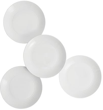Royal Doulton Dinner Plates, Stoneware, Designed to Mix & Match, Gordon Ramsay Maze Plates, 28cm/11in, White, Set of 4