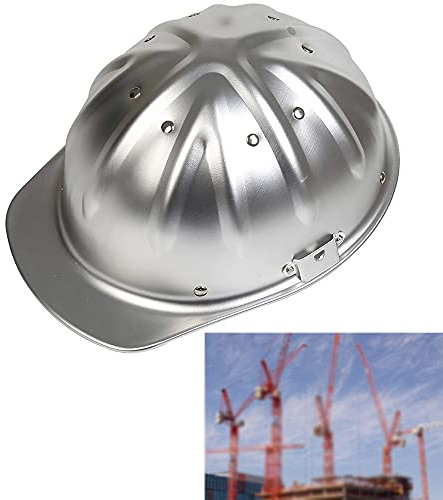 Schutzhelm,Aluminiumhelm Arbeitshelm Die obere Rippenrille Wird durch acht Nieten befestigt 4-Punkt-Vibrationsreduzierung Site Engineering Hardhats