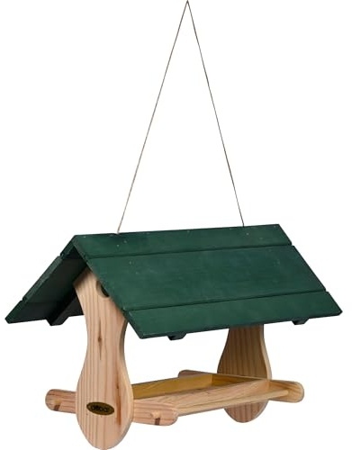 dobar® Green Label Großes Vogelfutterhaus Nuuk mit Kordel zum Hängen - Futterstation für Wildvögel - Wildvogelfutterplatz - 48 x 24 x 29 cm - Kiefer