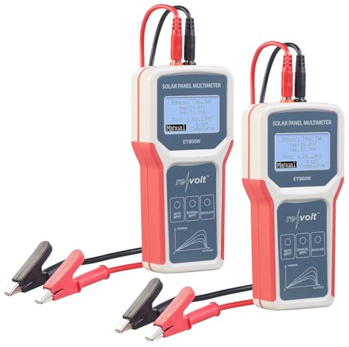 revolt Multimeter Messgerät: 2er-Set Solarpanel-Digital-Multimeter, bis 800 W, 35 A, XL-LCD-Display (Digital Messgerät, Hand, Werkzeug)
