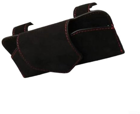 Car Sun Visor Leather Sunglasses Case Glasses Storage Box Chamois, Eyeglass Sunglass Holder Organizer Box Leather Glasses Case Automotive Interior Visor Accessories(Black)