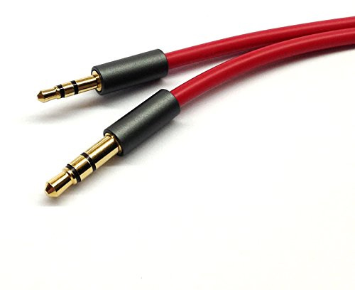 ABLET 100cm Gold Plated Design 3.5mm bis 2.5mm Male Auto Hilfskabel Kabel Kopfhörer Audiokabel Kompatibel mit Bose Kopfhörer, für JBL Kopfhörer, Smartphone Tablet MP3 Player Rot