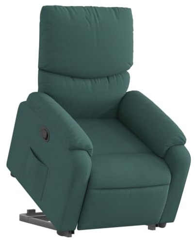 vidaXL Reclinerfåtölj med uppresningshjälp mörkgrön tyg, fåtölj, fåtölj med uppresningshjälp, reclinerstol, fåtöljer, fåtöljer med uppresningshjälp