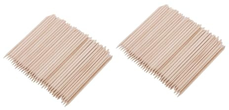 Healvian 200piezas Palitos De Naranja Para Manicura Empujadores De Cutículas De Madera Dura Multifuncional Para Uñas
