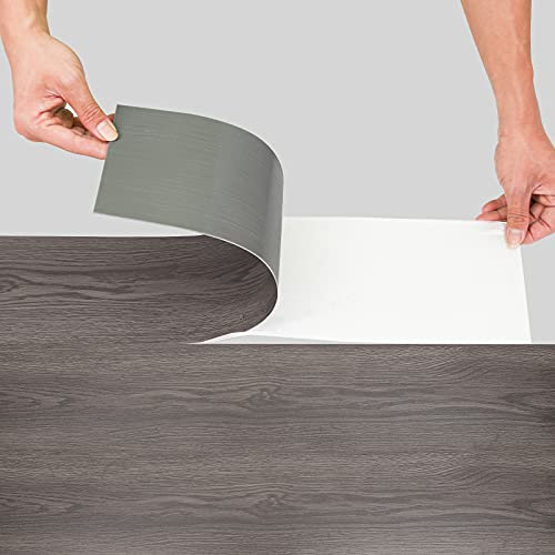 ISOISL PVC Bodenbelag Vinyl Boden, Selbstklebend Fliesen Verschleißfest,Wasserfest,Rutschfest, Dicke 1,5 mm, PVC Laminat Dielen Natural Oak effekt,PVC-Fliesen 21 Fliesen ca.3 m² Night Oak