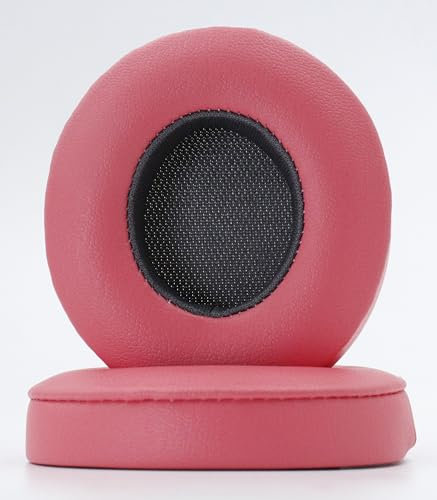 Ersatz-Ohrpolster, kompatibel mit Beats Solo3.0/Solo2.0 kabelgebundenen kabellosen Kopfhörer-Pads, weicher Komfort, Protein-Leder, Memory-Schaum, Ohrpolster (Psychedelic Red)