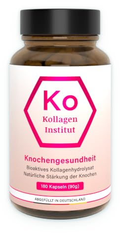 Kollagen Institut Kollagen für Knochen Gesundheit – 180 Kapseln, hochdosiertes bioaktives Kollagenhydrolysat für starke Knochen, Unterstützung bei der Vorbeugung von Osteoporose
