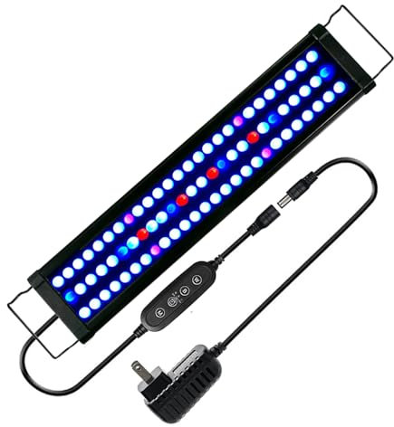 Good Homie Vollspektrum-LED-Aquariumleuchte mit Timer, mit LCD-Monitor, einstellbarem Timer, IP68 wasserdicht, 3 Modi, für Süßwasser-Aquarien, 40,6–121,9 cm, 12–30 Watt