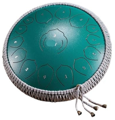 Zungentrommel aus Stahl, 35,6 cm, 15 Noten, C-Dur, Handpan, Yoga, Schlagzeug, Musikinstrumente (35,6 cm, 15 Töne C)