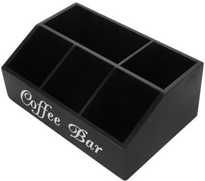 Cabilock Soporte De Caja De Almacenamiento De Café Organizador De Barra De Madera Multiusos y Decorativo