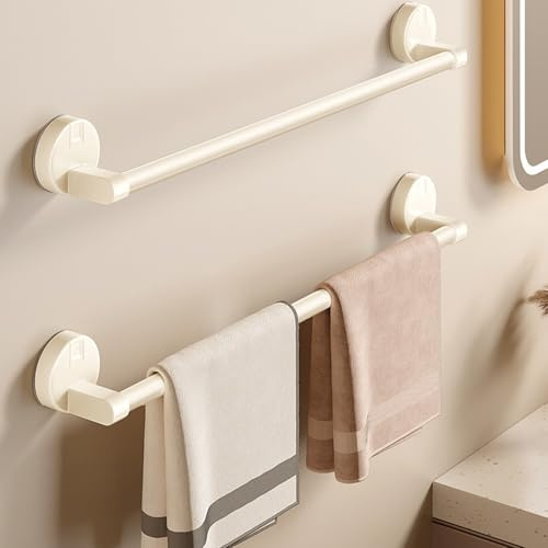 Barra Portasciugamani Ventosa, Senza Trapano Porta Asciugamano In Lega Di Alluminio, Porta Asciugamani Bagno Asta Per Asciugamani, Porta Salviette(White,60 cm/23.6 in)