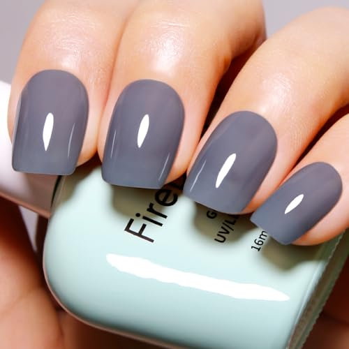 Firedeep Jelly Dark Grey Gel Nail Polish Sheer Grey Nail Polish UV/LED Soak Off Gel Polish for Nail Art Manicure DIY at Home 0.54 Fl Oz 1Pcs